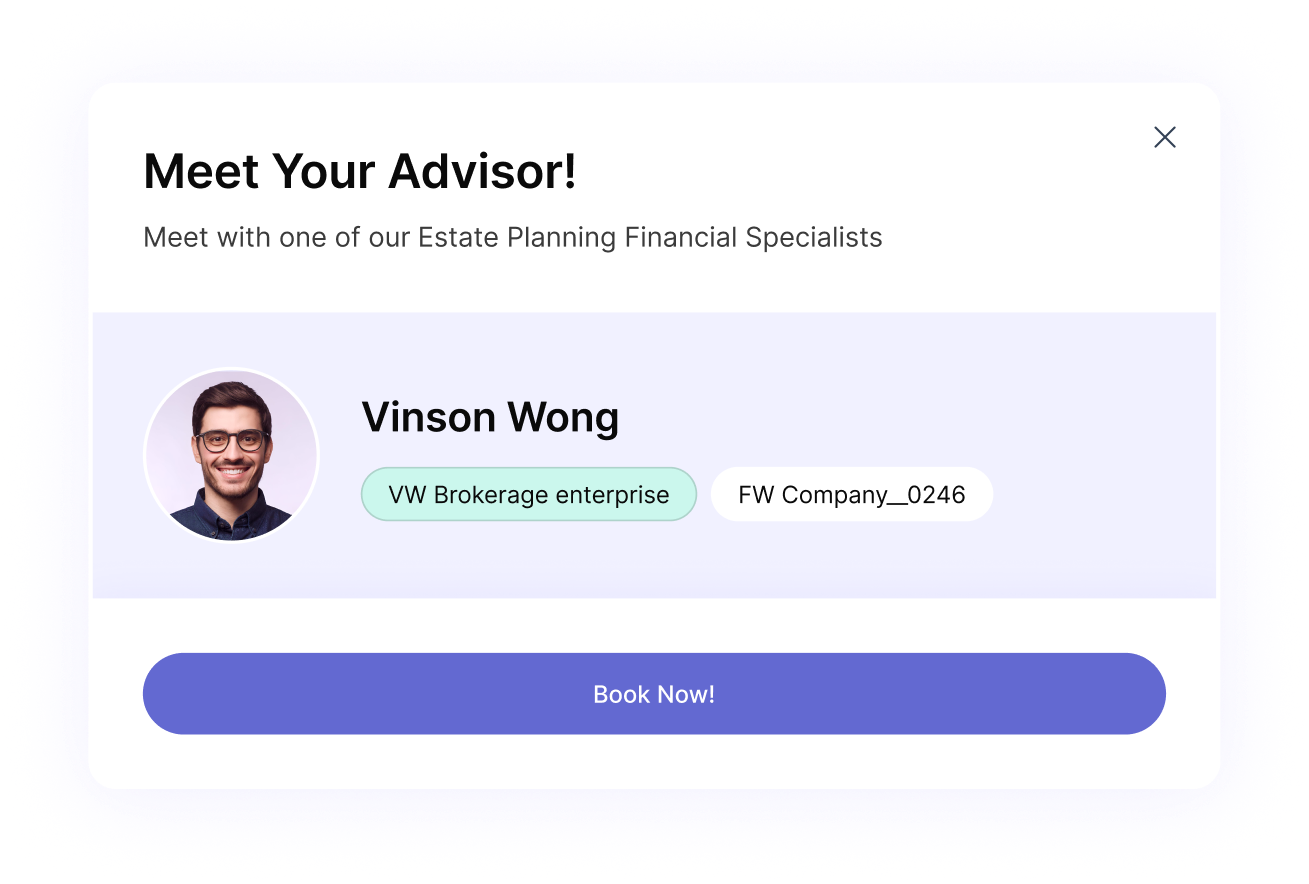 Calendar booking interface