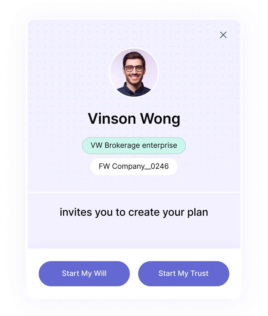 Referral link invitation interface